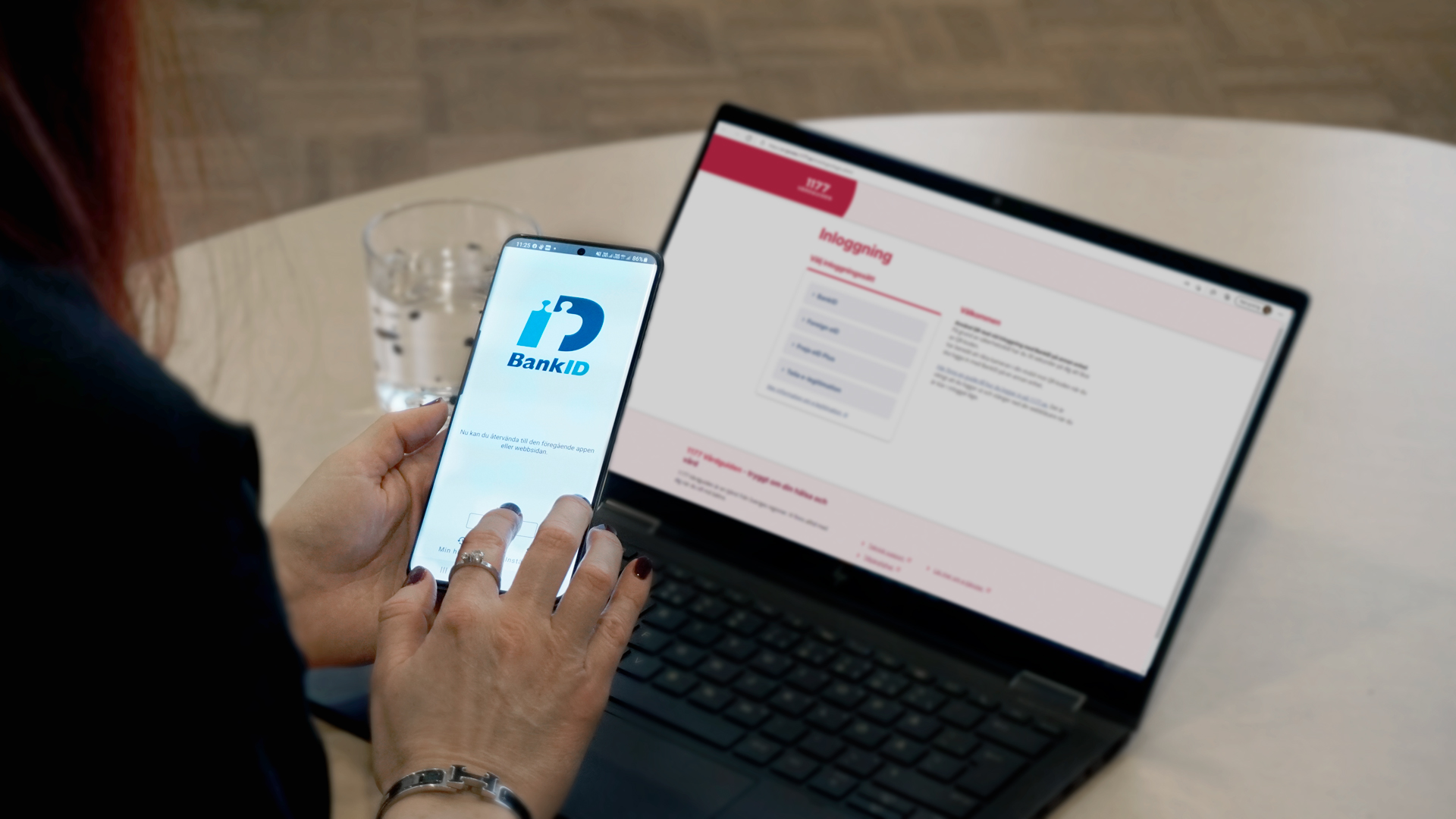 Patient loggar in på 1177.se via BankID